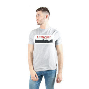 Tommy Hilfiger pánské šedé tričko Label - L (501)
